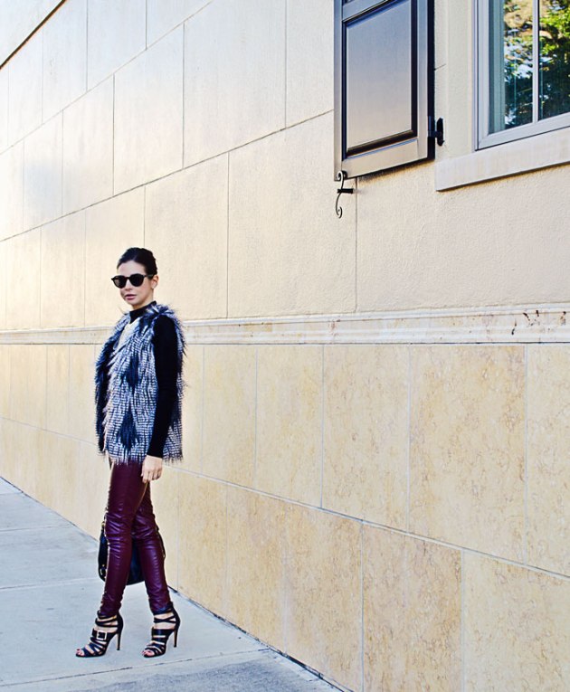 burgundy-faux-leather-leggings-and-faux-fur-vest