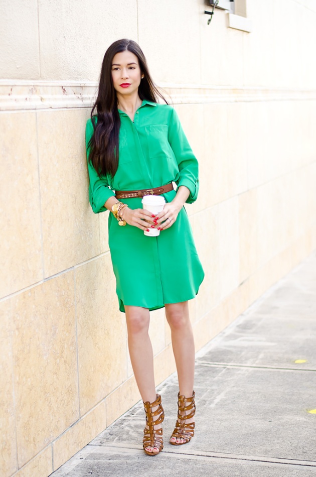 ootd-dorothy-perkins-green-shirt-dress-chinese-laundry-caged-high-heel-sandals-2